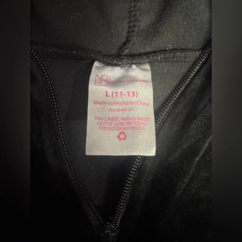 No Boundaries Black Velour Zip-Up Jacket